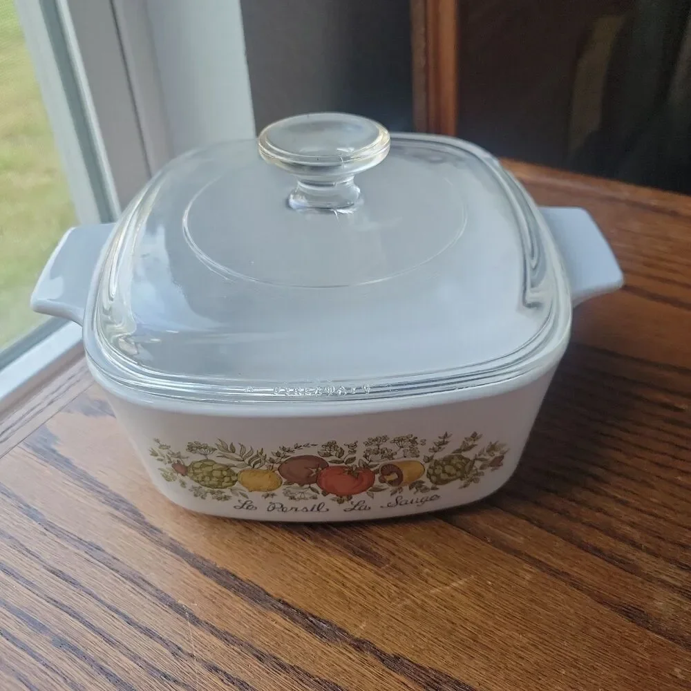 Vtg Corning Ware Spice of Life 1.5 Qt Casserole Dish A-1 1/2-B w/ Pyrex Lid MCM